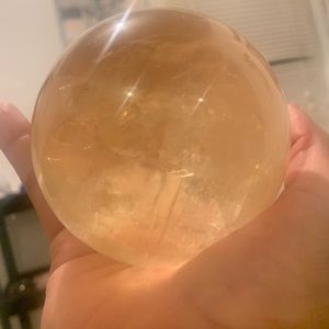 Citrine rainbow inclusion sphere